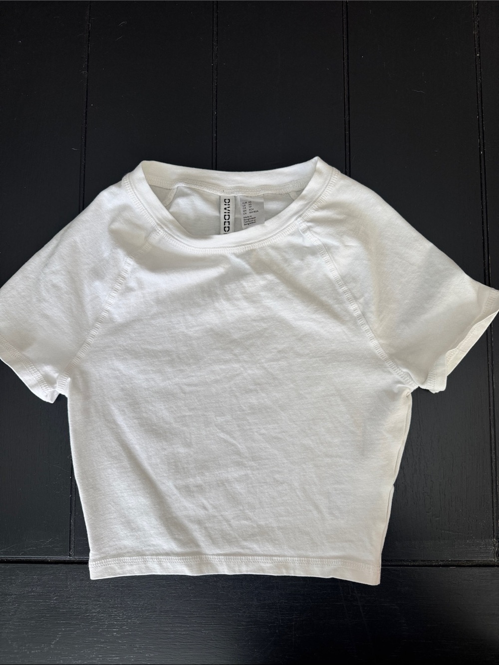H&M White Short Sleeve Crop Top